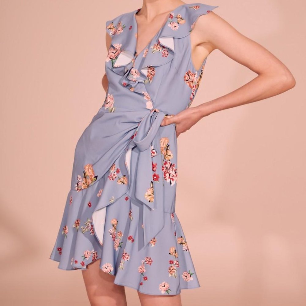 NEW Keepsake Mini Floral Wrap Dress